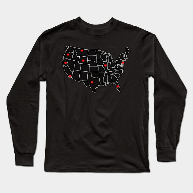 I Love United States Long Sleeve T-Shirt by Cervezas del Zodiaco